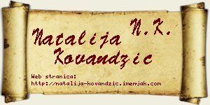 Natalija Kovandžić vizit kartica